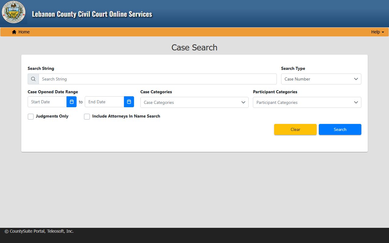 Lebanon County court records CountySuite civil case search