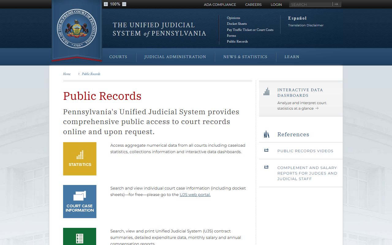 Lebanon County court records Pennsylvania public records page