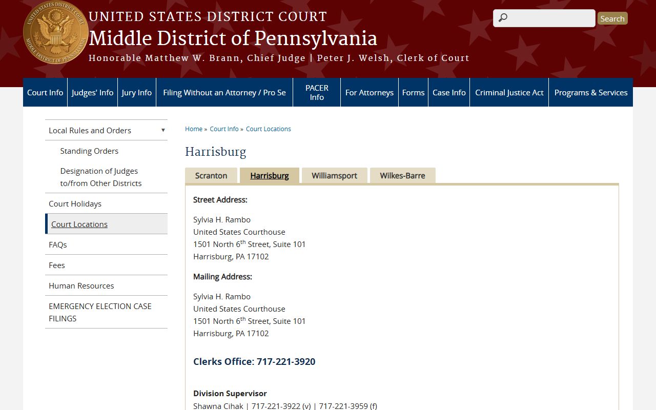 Lebanon County Court of Common Pleas records compared with Harrisburg federal courthouse