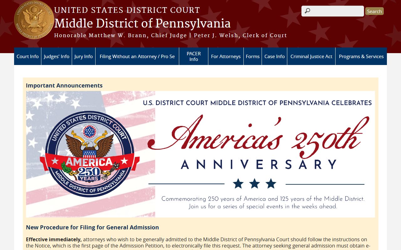 Lebanon County Court of Common Pleas records compared with Middle District federal court