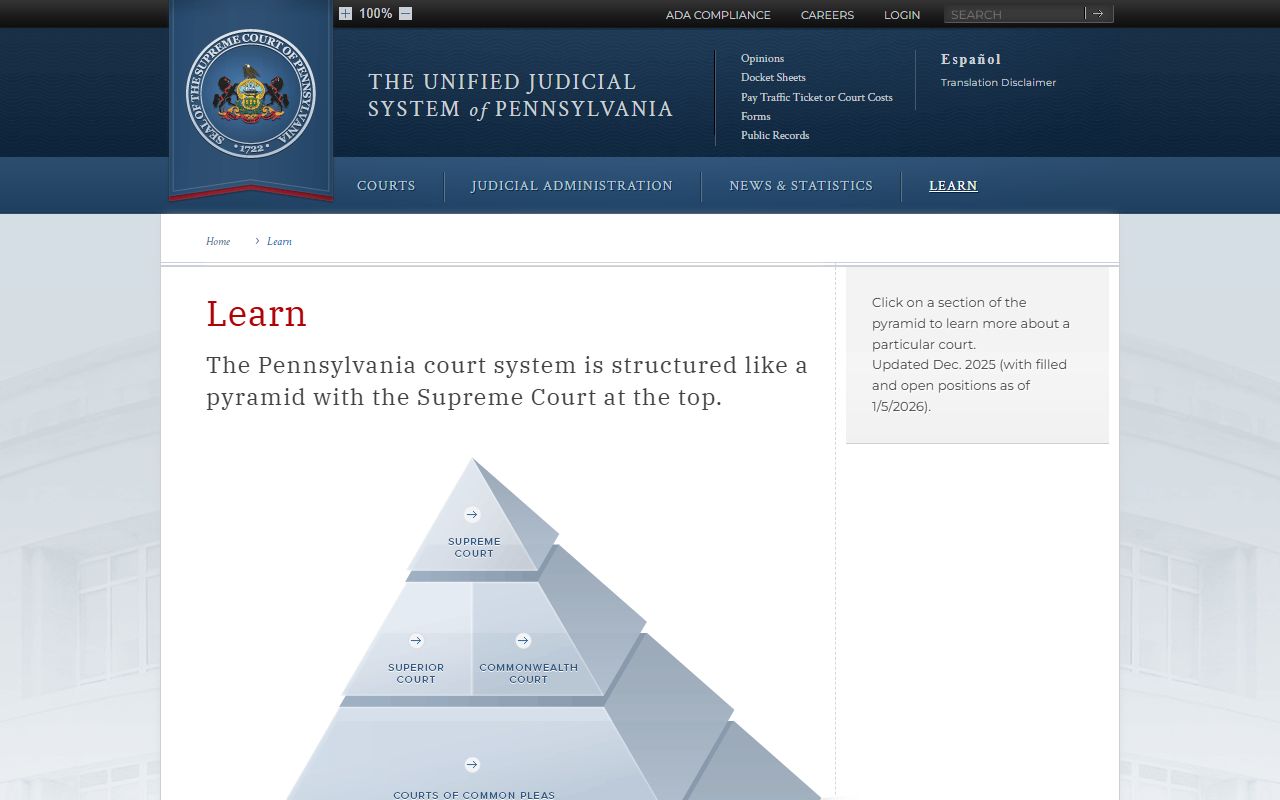 Lebanon County court records Pennsylvania courts learning page